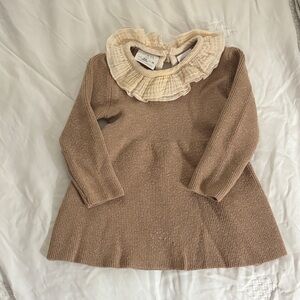 Zara Kids Casual Dress in Brown and Cream
